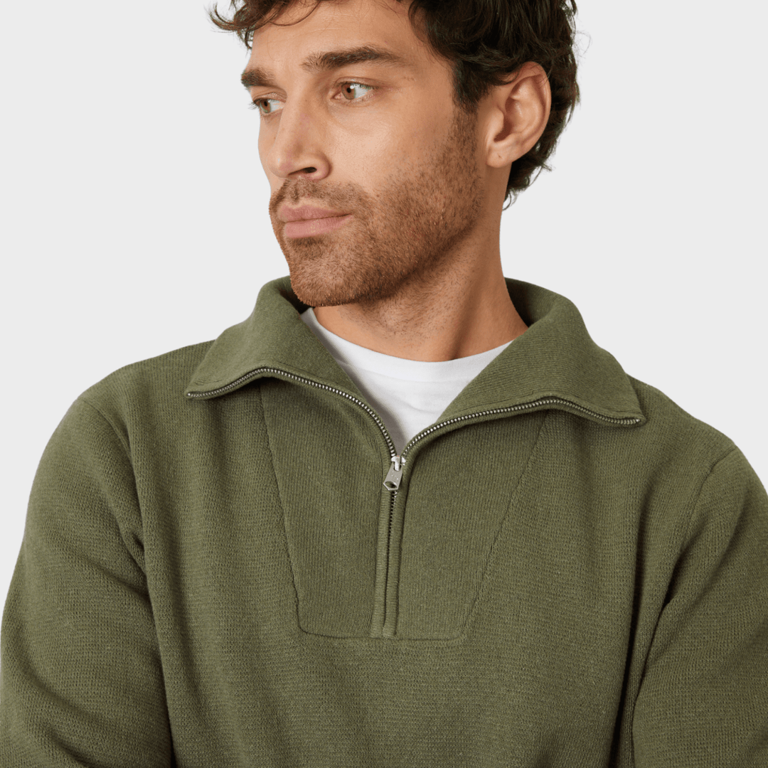 Threadbare Mens Olive 1/4 Zip from You Know Who's