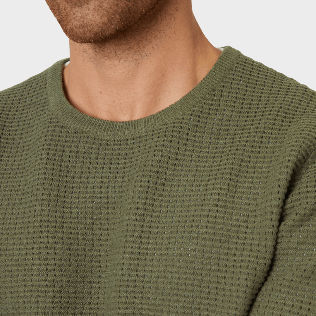 Threadbare Mens Olive Crew Neck Jumper from You Know Who's