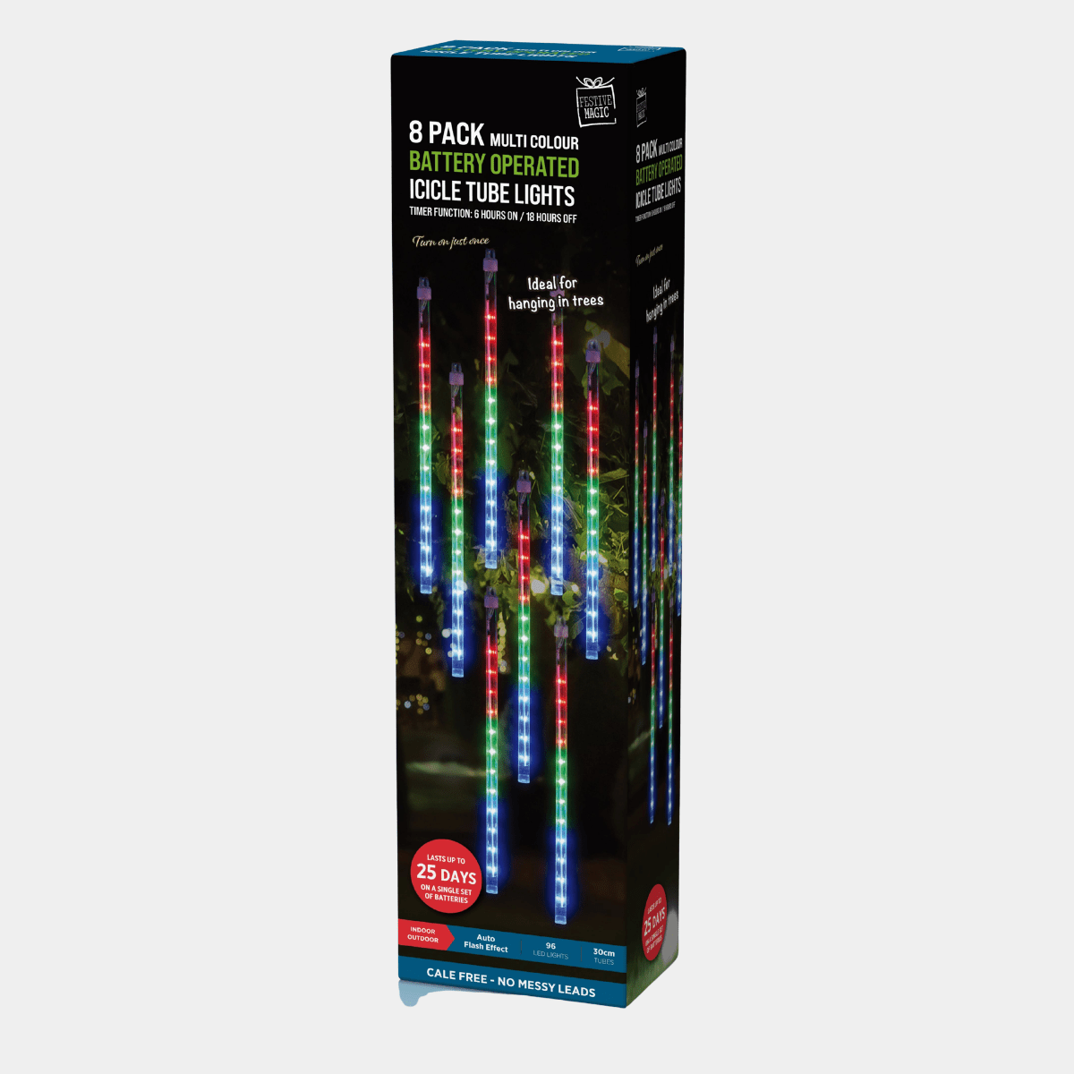 TIMER LED METEOR TUBE LIGHTS 8pk MULTI COLOUR from You Know Who's