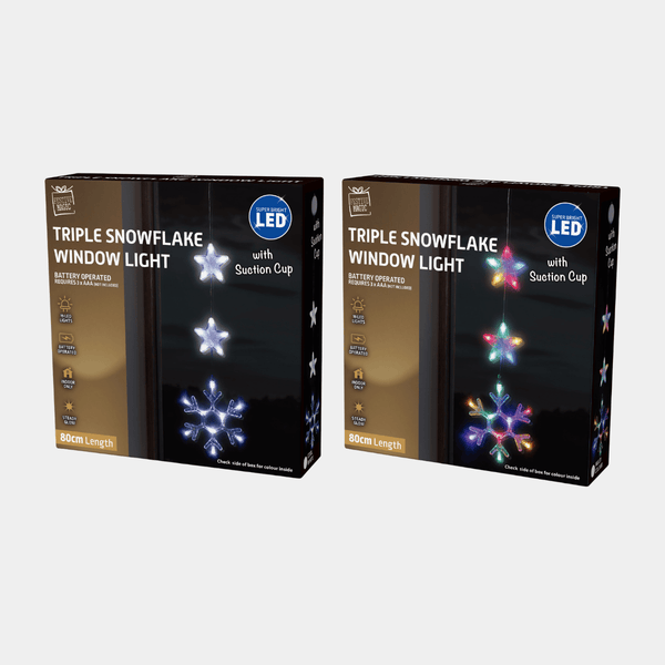 TIMER LED SNOWFLAKE STARS WINDOW LIGHT 80cm from You Know Who's