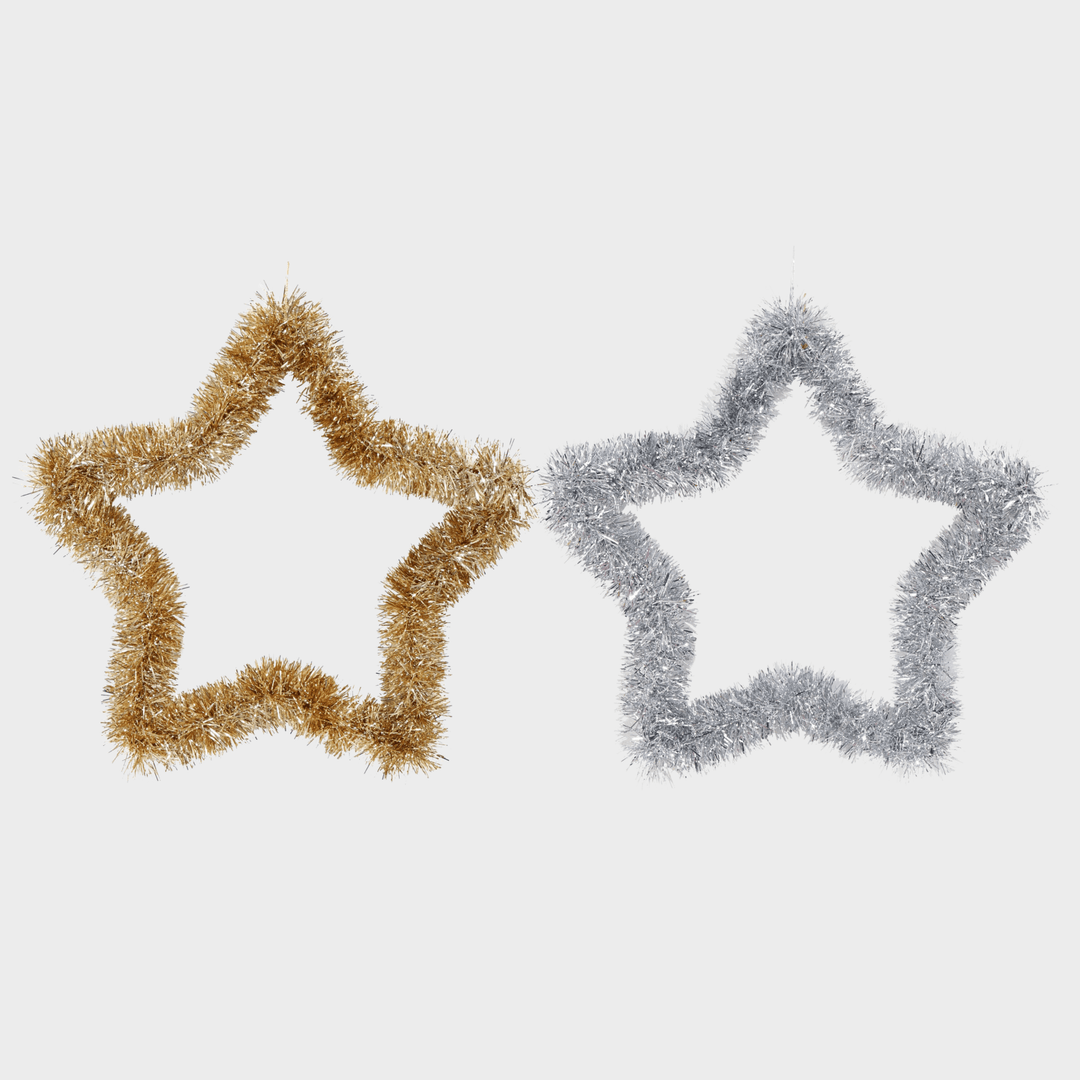 Tinsel silhouette star 33x33cm from You Know Who's
