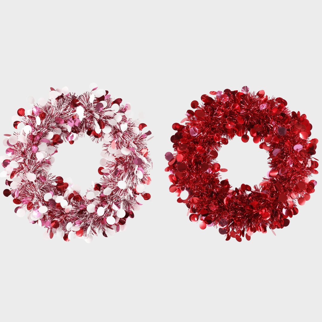 Tinsel wreath dots 30cm asst from You Know Who's