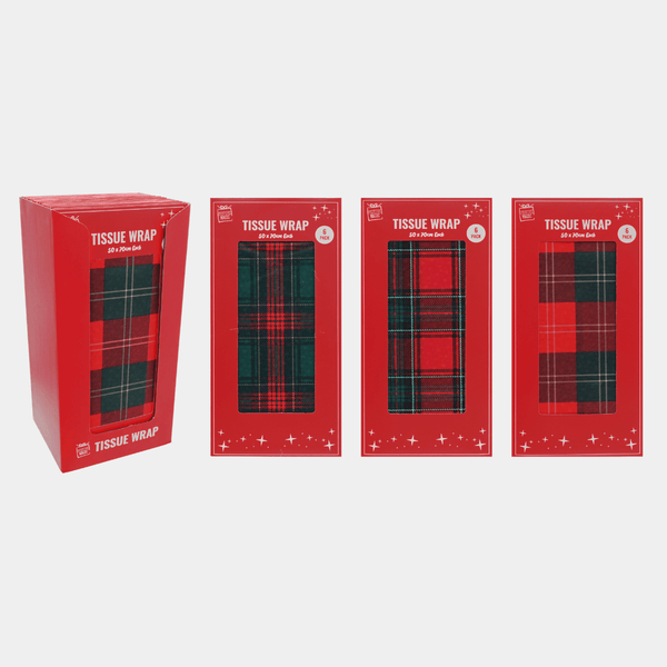 TISSUE PAPER 50x70cm 6pk TARTAN from You Know Who's