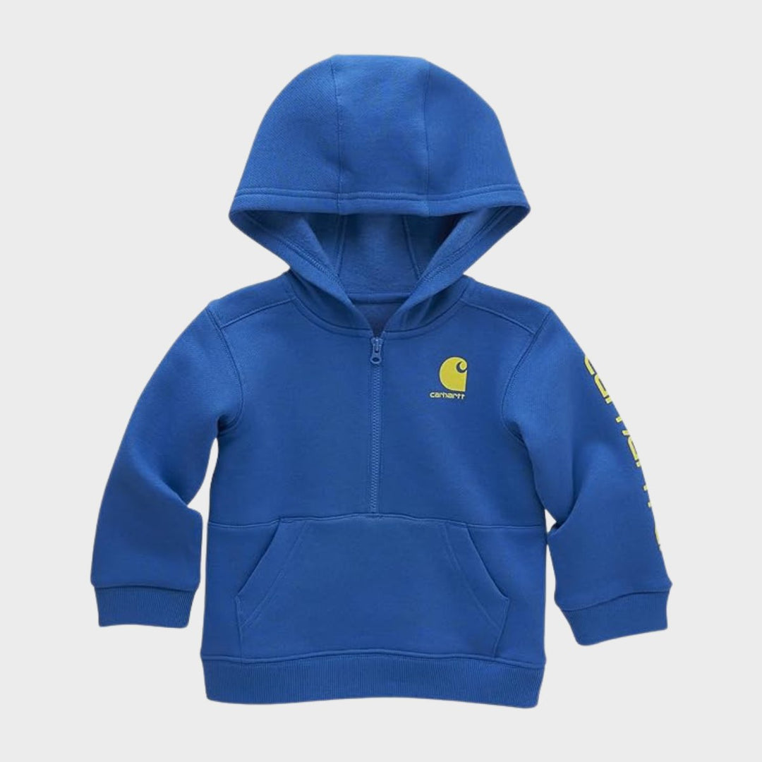Toddler Bright Blue Carhartt 1/4 Zip Hoodie from You Know Who's
