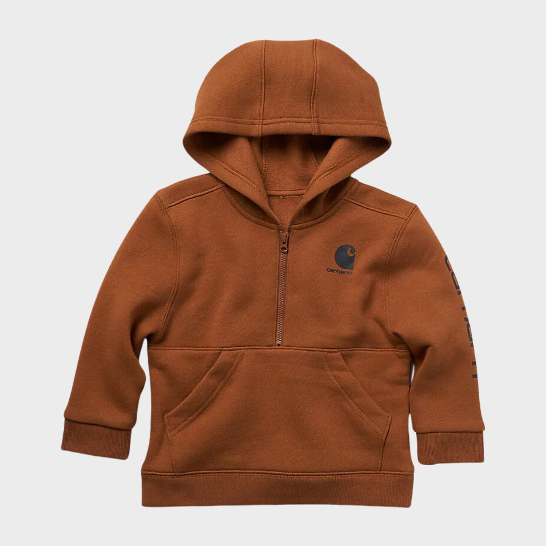 Toddler Brown Carhartt 1/4 Zip Hoodie from You Know Who's