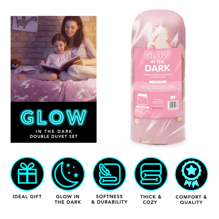 Unicorn Glow in the Dark Duvet Set from You Know Who's