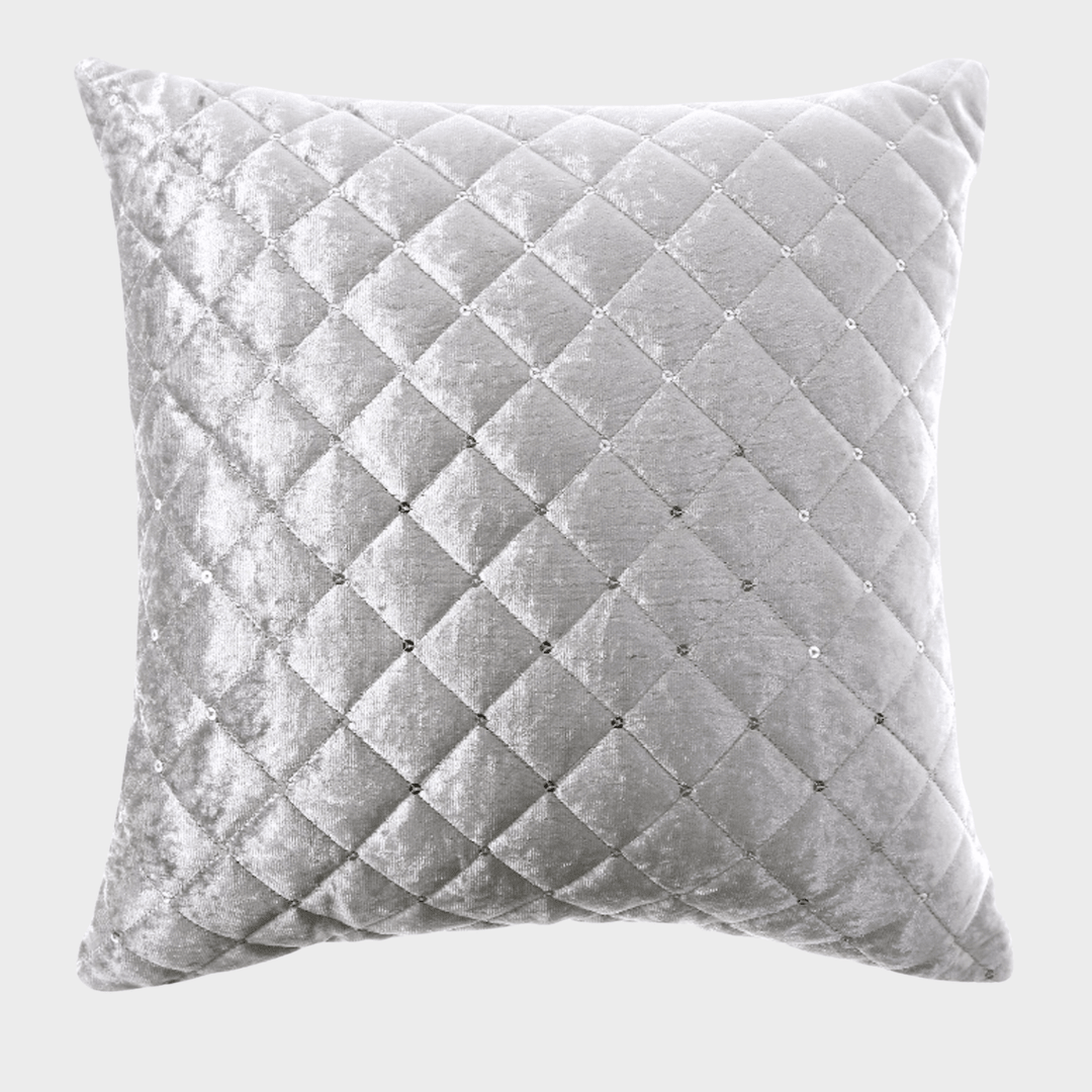 Velvet Silver Sequin Cushion from You Know Who's