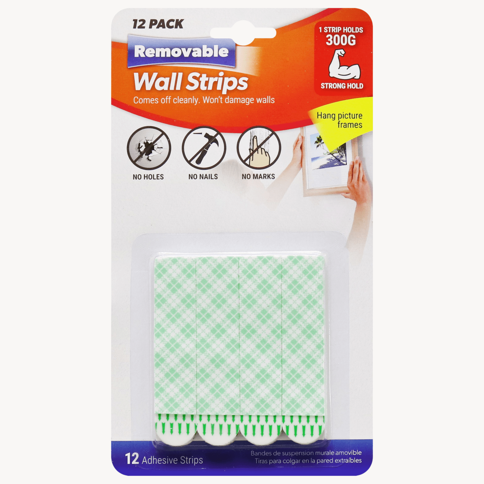 Wall Hang Strip Removable 12pk