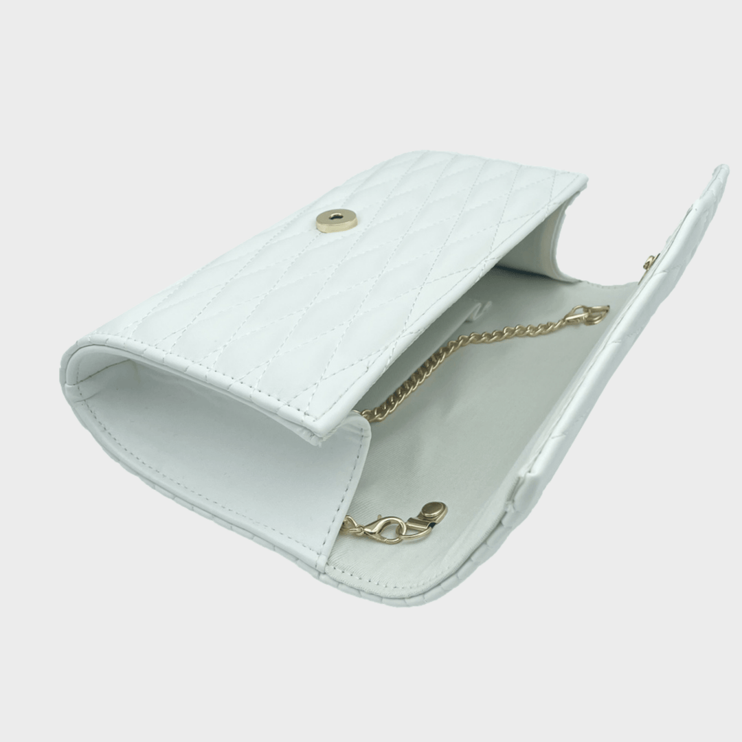 White Diamond Quilted Clutch Bag from You Know Who's
