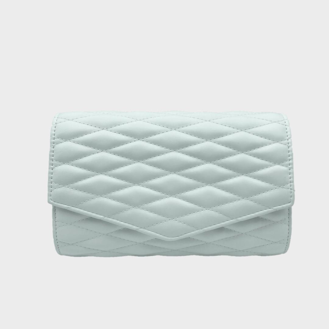 White Diamond Quilted Clutch Bag from You Know Who's