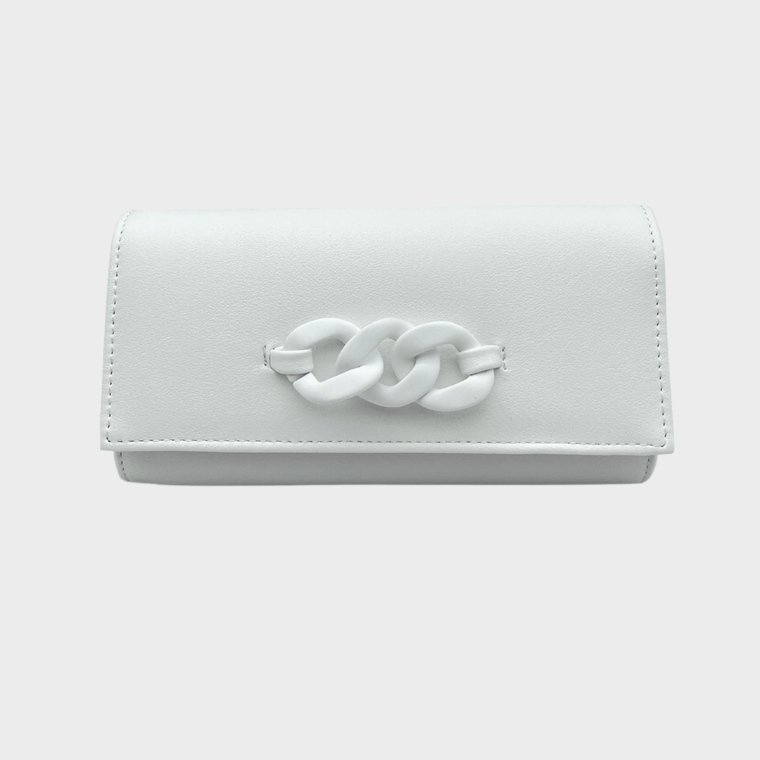 White Faux Leather Clutch Bag from You Know Who's