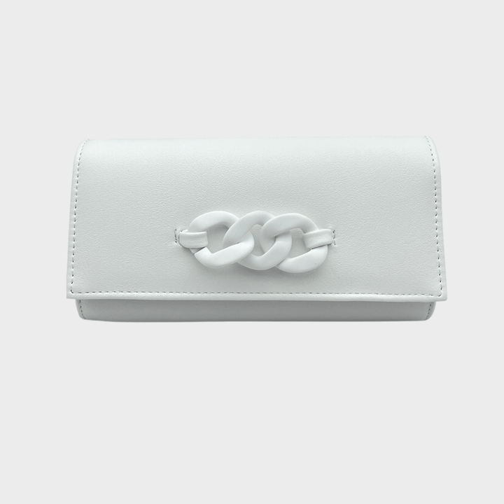 White Faux Leather Clutch Bag from You Know Who's
