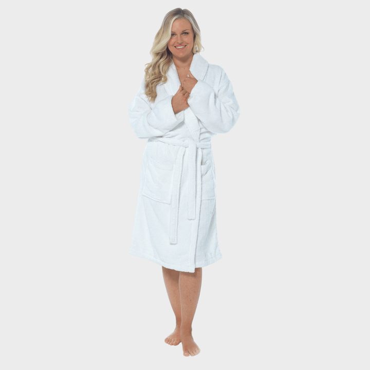 White Shawl Collar Towel Robe from You Know Who's