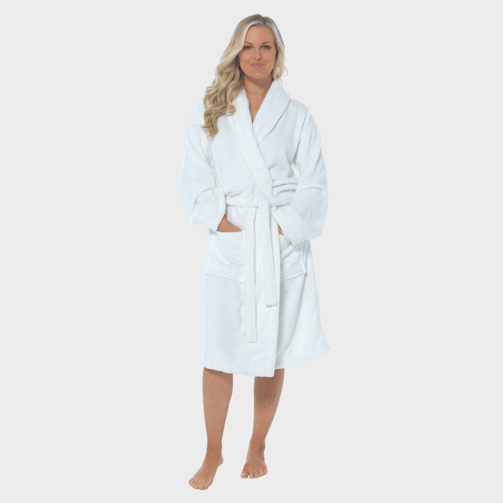 White Shawl Collar Towel Robe from You Know Who's
