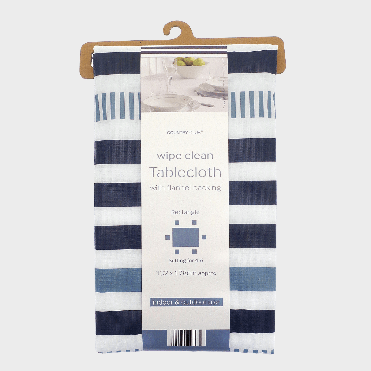 Wipe Clean Table Cloth Costal Stripe 132x178cm from You Know Who's