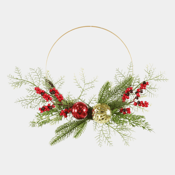 WIRE WREATH WITH BAUBLE 35cm from You Know Who's
