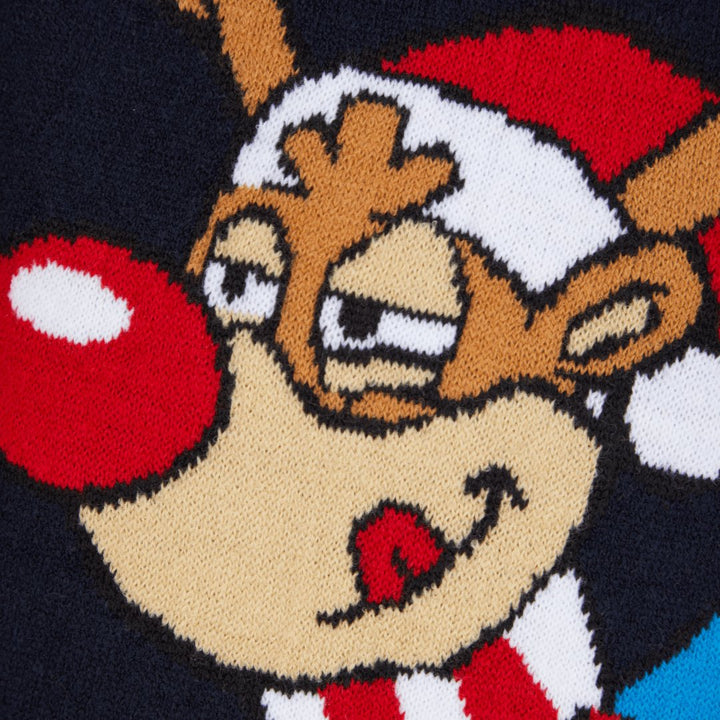Boys Snowball Reindeer Christmas Jumper Ink from You Know Who's