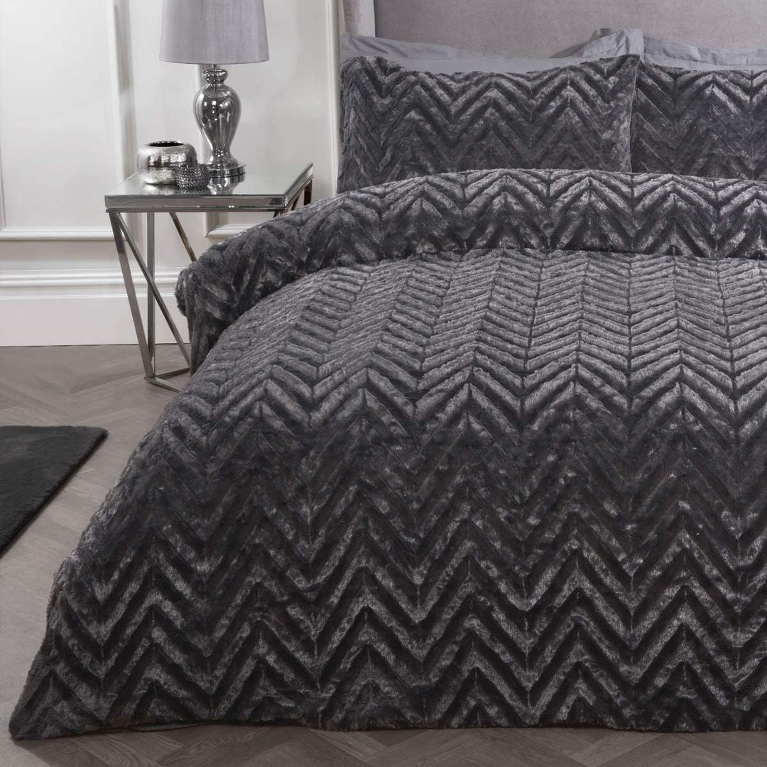 Charcoal Chevron Duvet Cover from You Know Who's