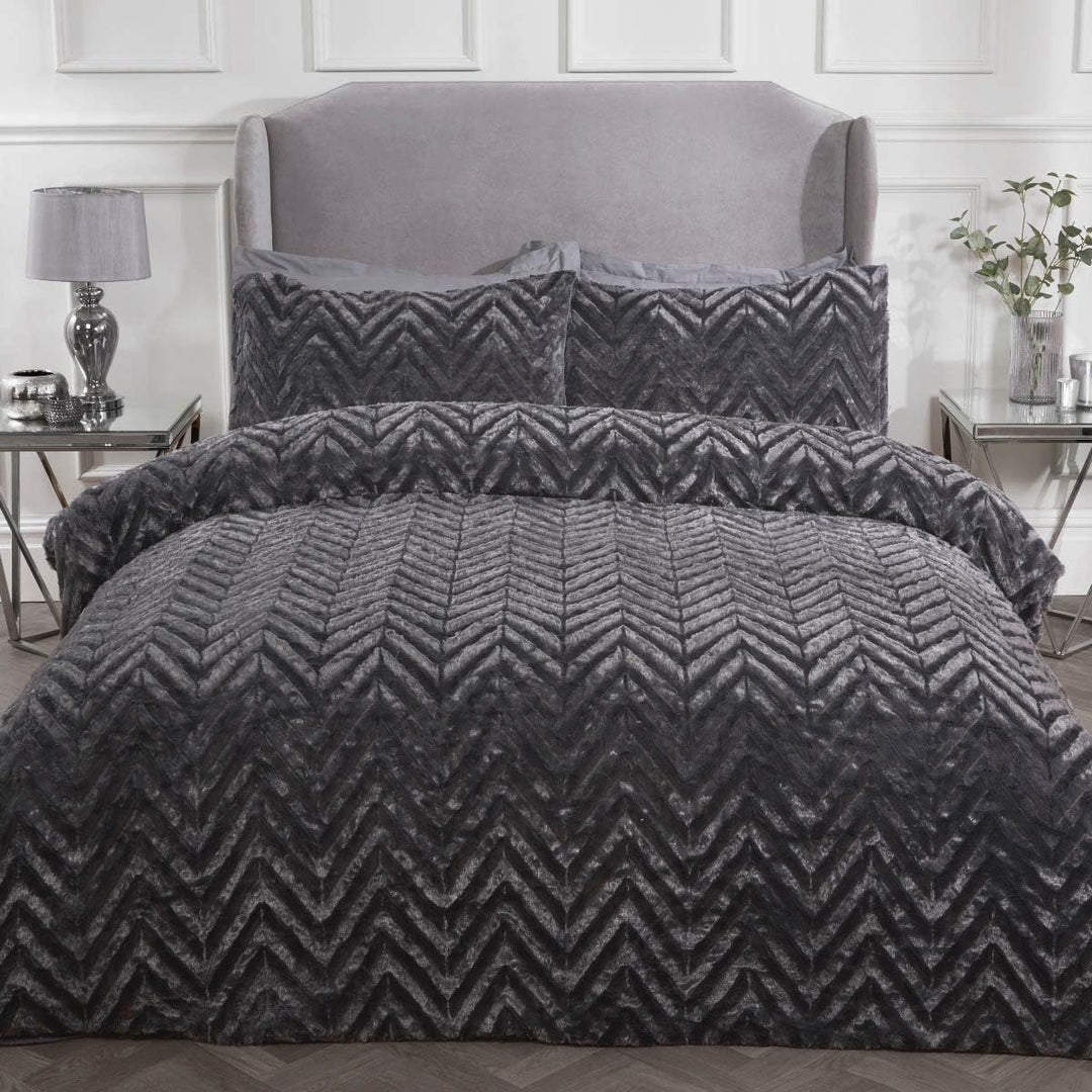 Charcoal Chevron Duvet Cover from You Know Who's