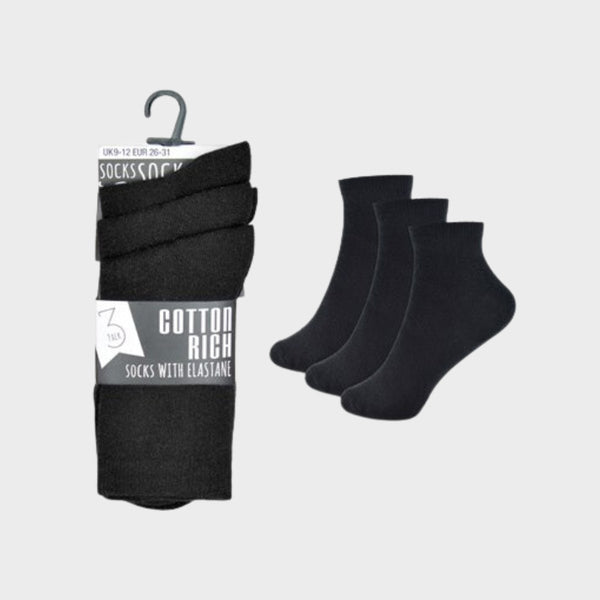 Children`s 3 Pack Black Socks from You Know Who's