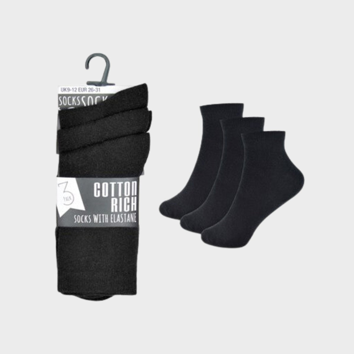 Children`s 3 Pack Black Socks from You Know Who's