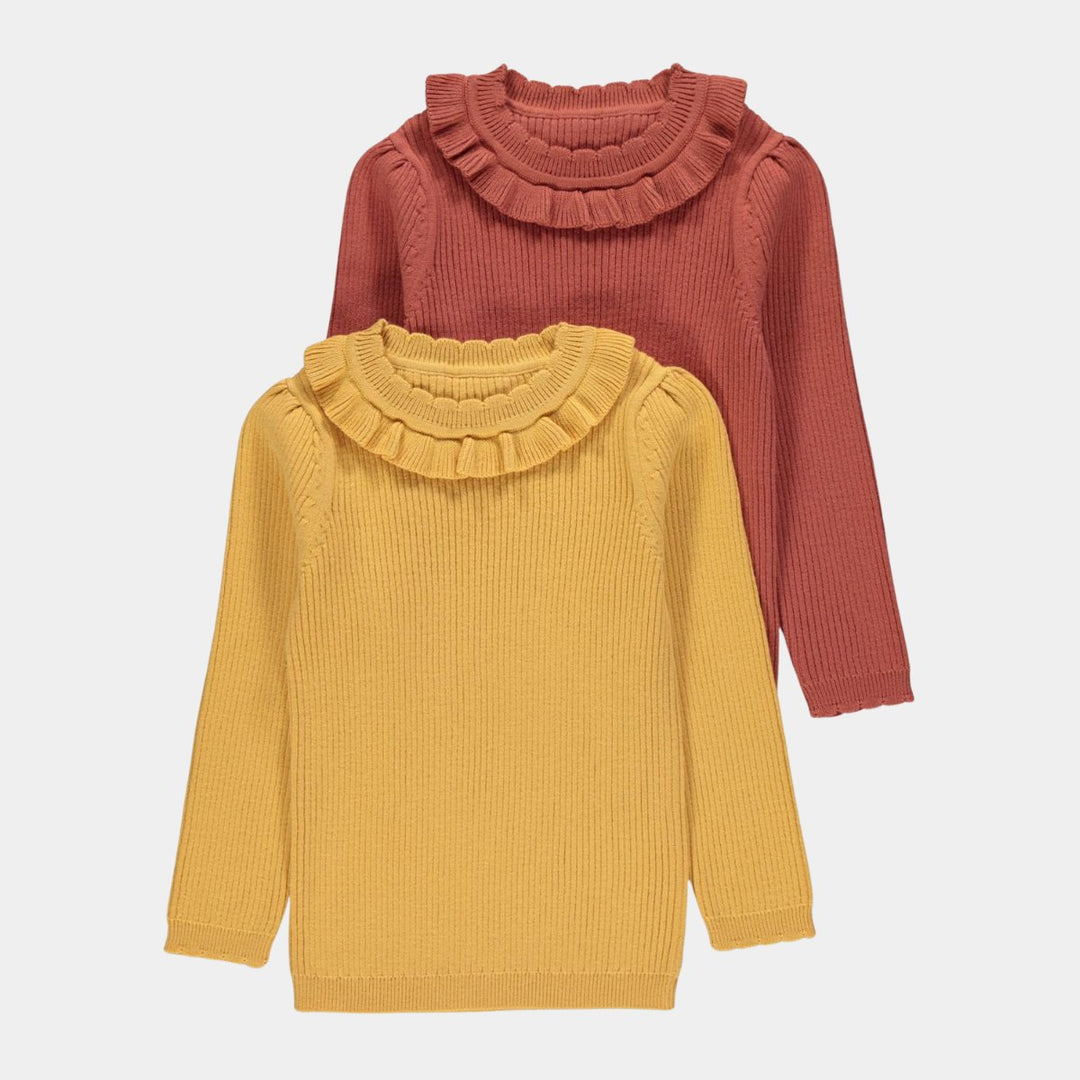 Girls 2pk Frill Neck Knit Tops from You Know Who's