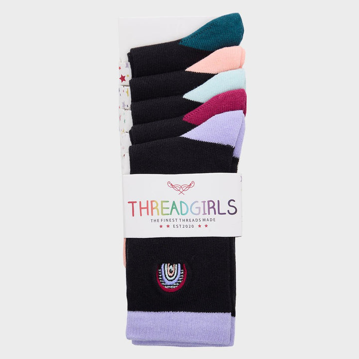 Girls 5pk Embroidery Socks from You Know Who's