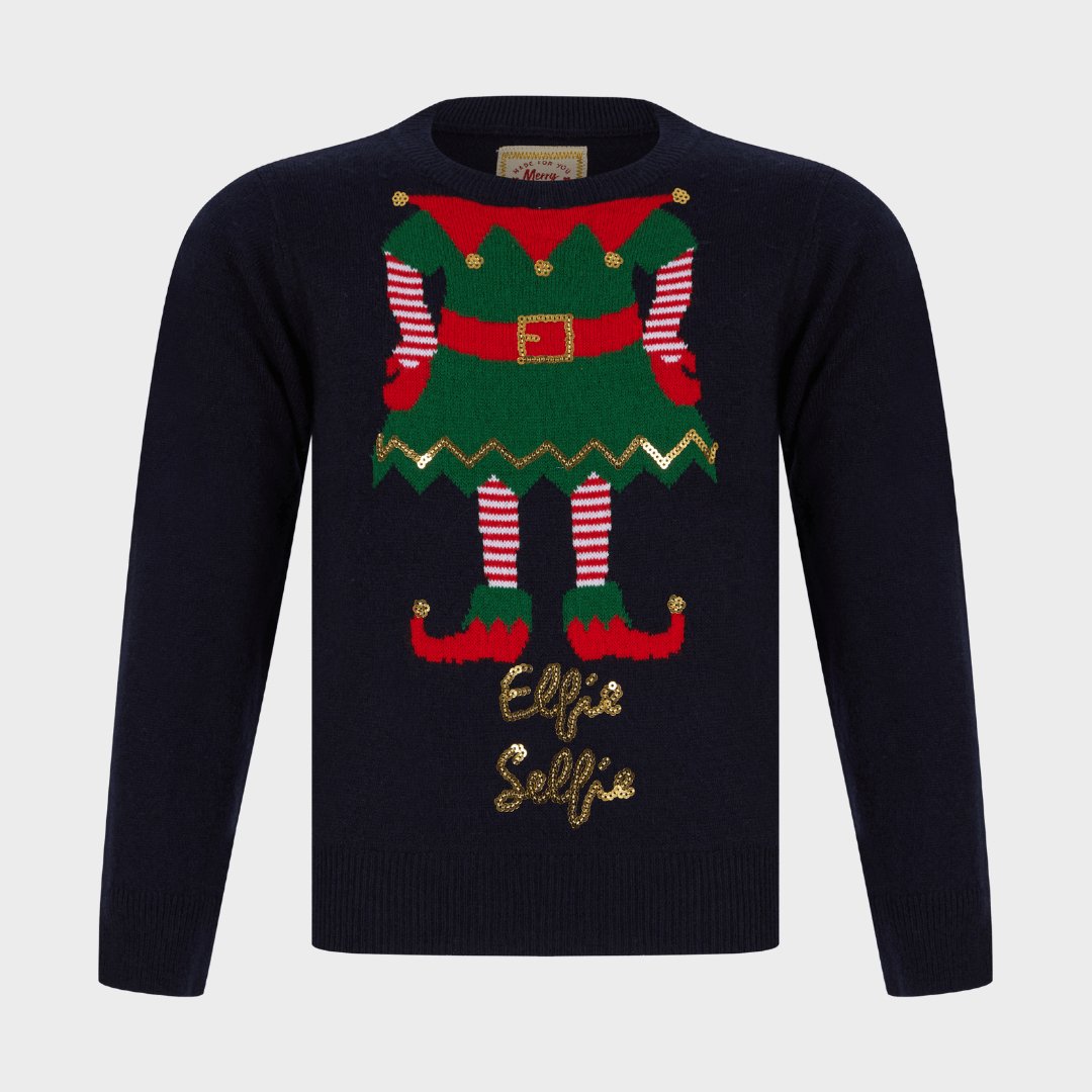 Girl`s Elfie Selfie Christmas Jumper from You Know Who's. Shop with us for more Girl`s Elfie Selfie Christmas Jumper