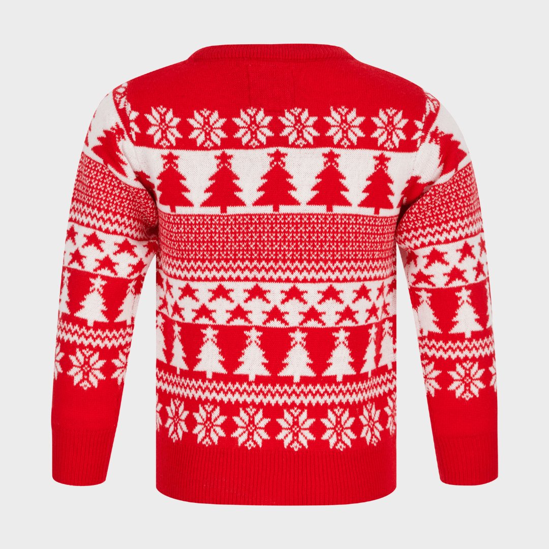 Girls Jacquard Christmas Jumper Red from You Know Who's