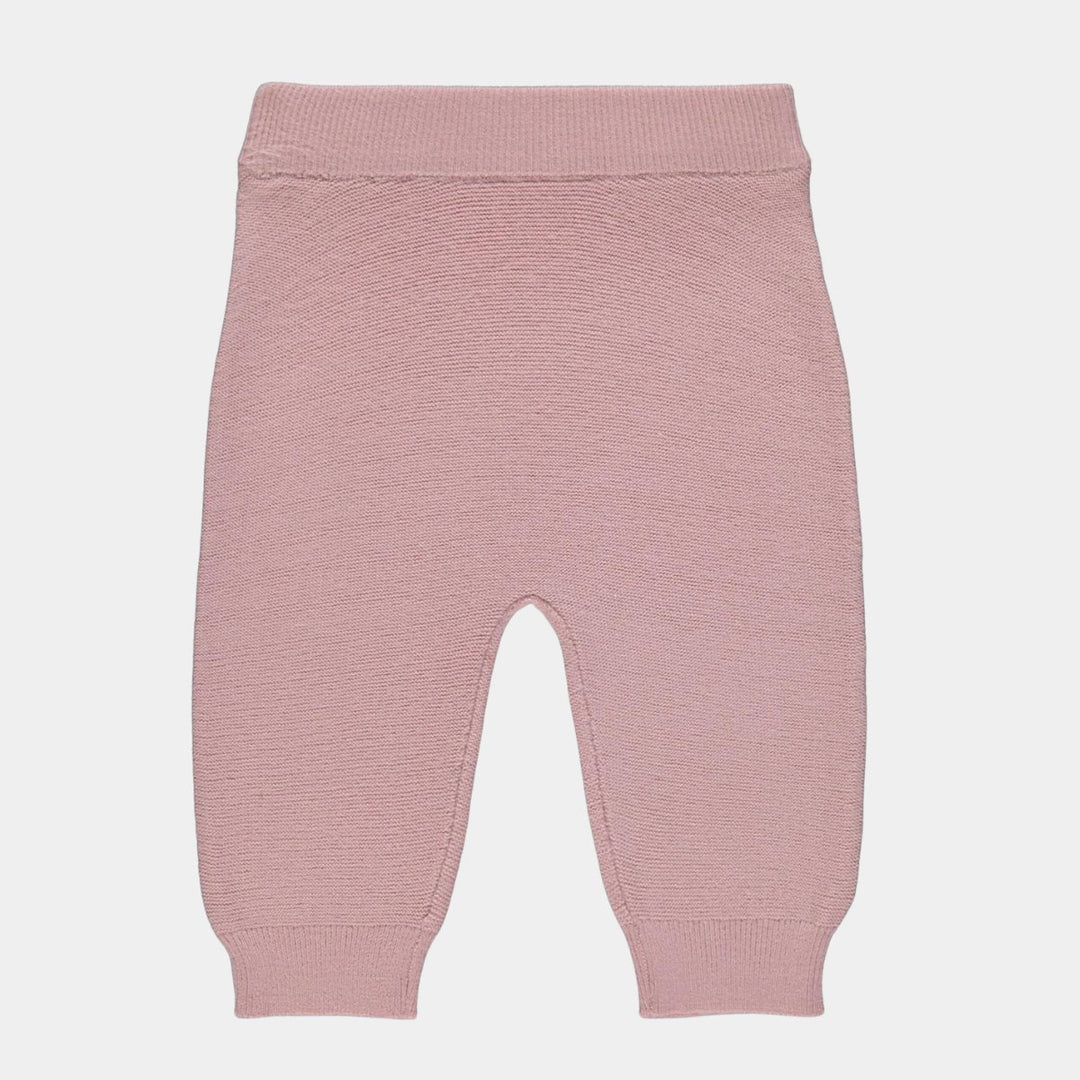 Pink knit joggers for baby girl