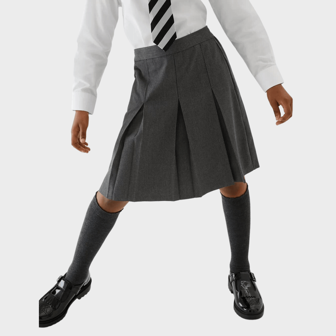 Girls Longline School Skirt Grey from You Know Who's