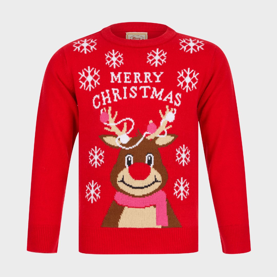 Girls Reindeer Christmas Jumper Red from You Know Who's. Shop with us for more Girls Reindeer Christmas Jumper Red