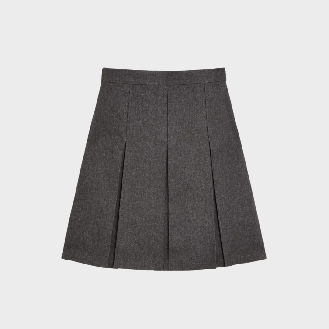 Girls Slim Fit Permanent Pleats School Skirt - Grey from You Know Who's
