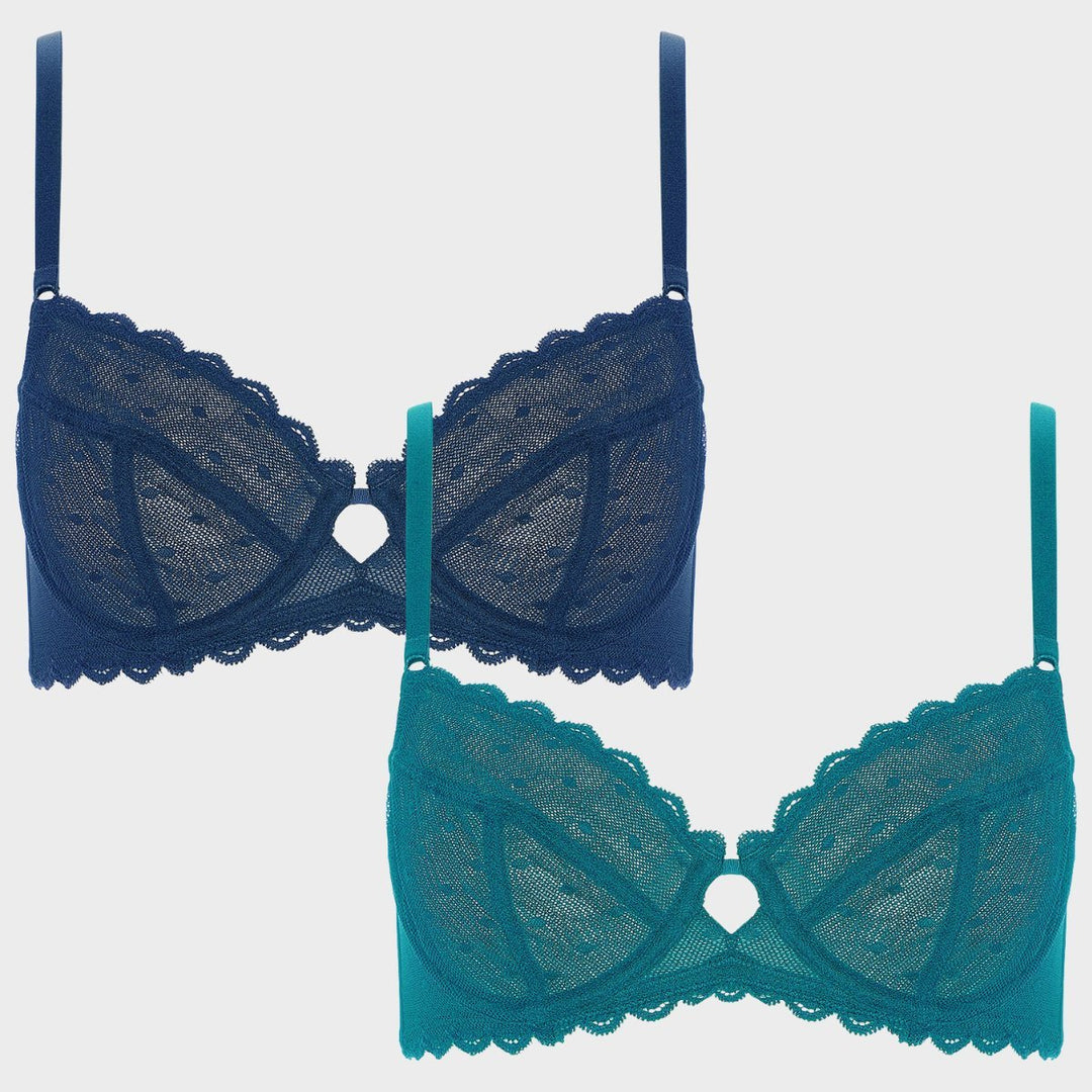 SEXY Satin & Lace Bra & Brief Set Blue Size 10-12, These ar…