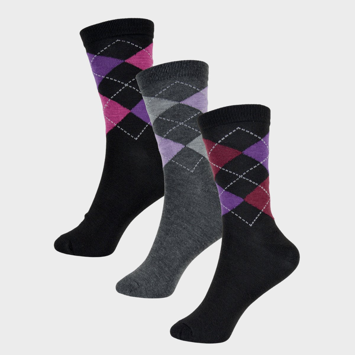 Ladies 3pk Argyle Socks from You Know Who's