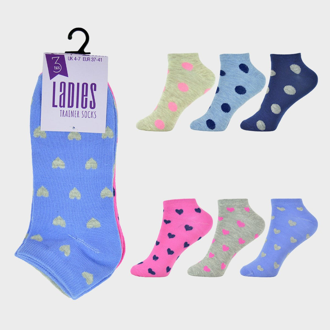 Ladies 3pk Trainer Socks from You Know Who's