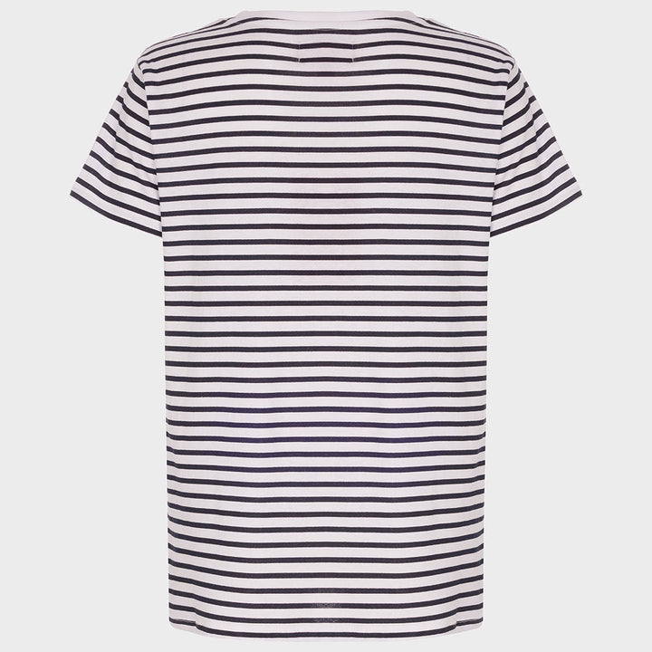 Ladies Amour Stripe T-Shirt White & Navy from You Know Who's