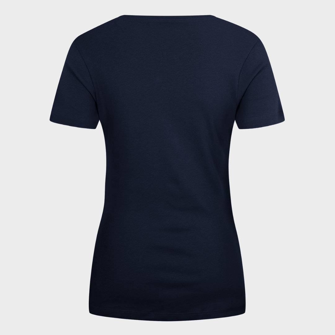 Ladies Basic SS Crew Neck T-Shirt - Navy from You Know Who's