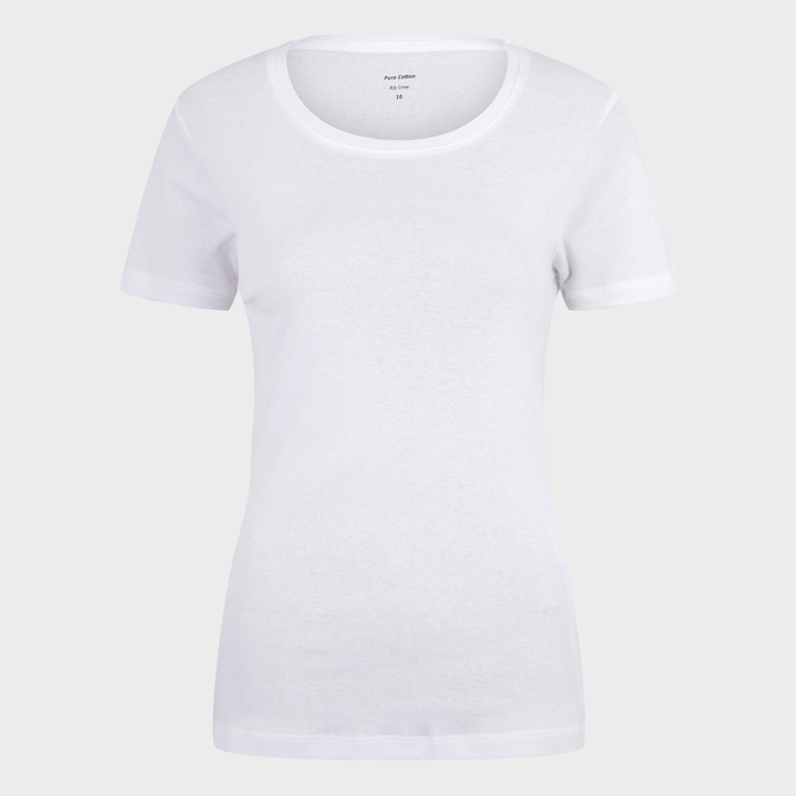 Ladies essential SS Crew Neck T-Shirt - White from You Know Who's