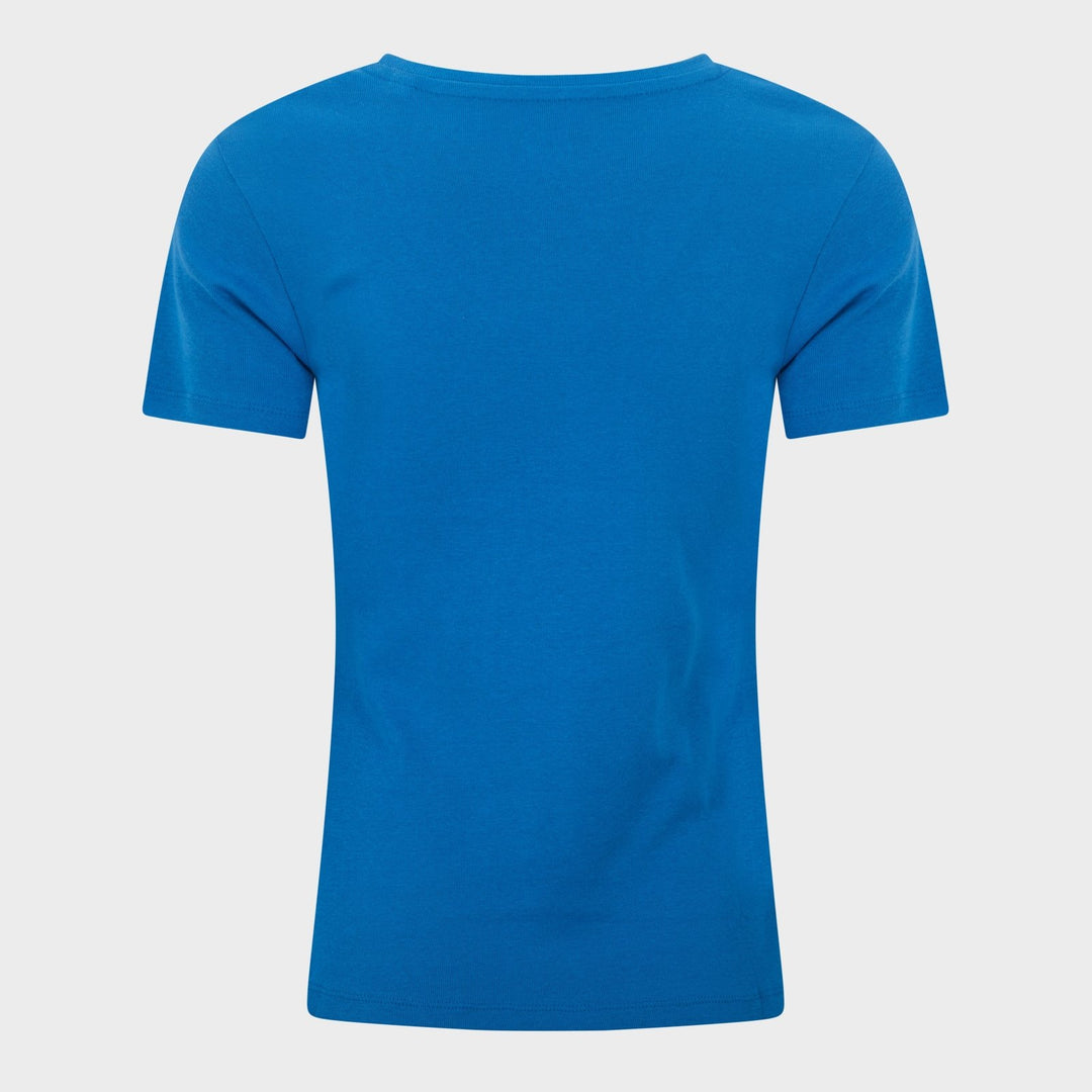 Ladies Basic SS V Neck T-Shirt - Blue from You Know Who's