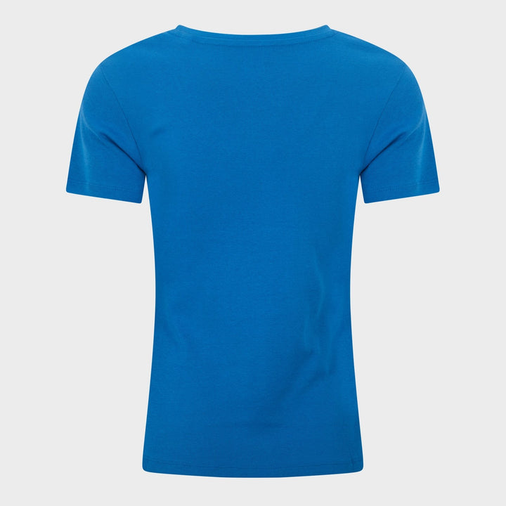 Ladies Basic SS V Neck T-Shirt - Blue from You Know Who's
