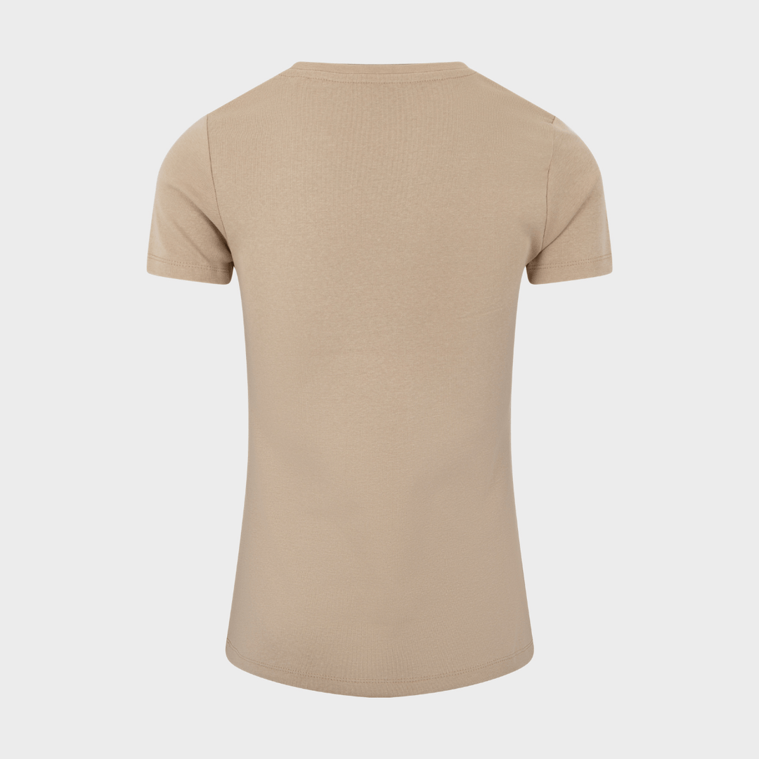 Ladies Basic SS V Neck T-Shirt - Camel from You Know Who's