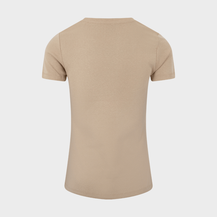 Ladies Basic SS V Neck T-Shirt - Camel from You Know Who's