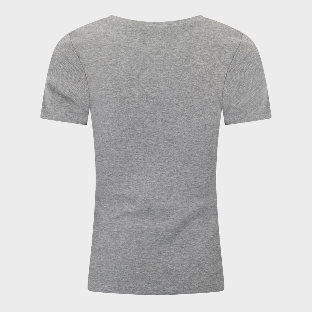 Ladies Basic SS V Neck T-Shirt - Grey from You Know Who's