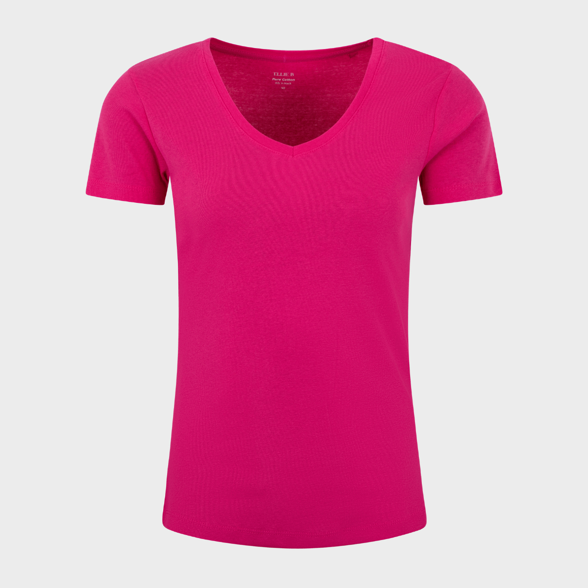 Ladies Basic SS V Neck T-Shirt - Pink from You Know Who's