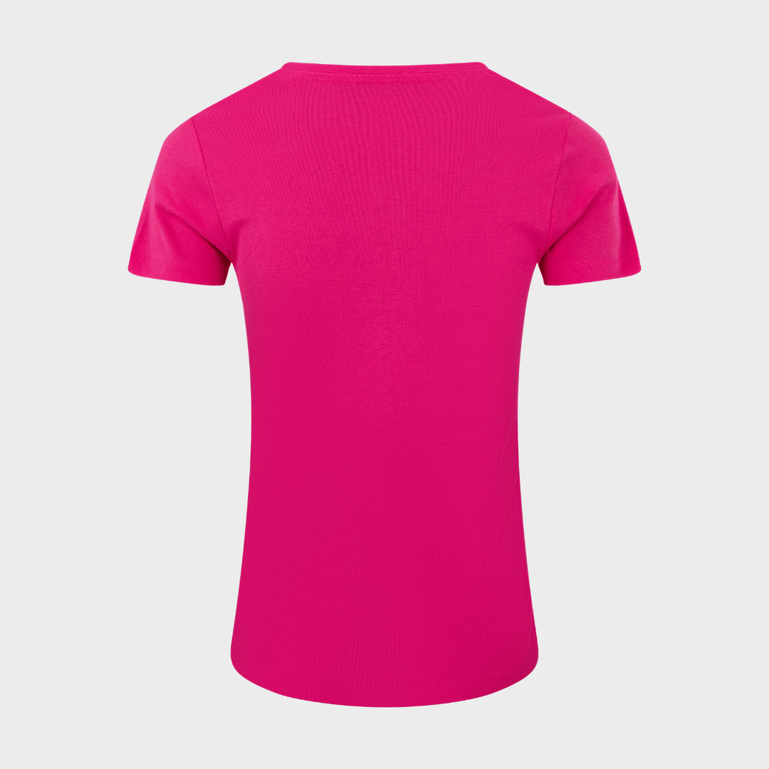 Ladies Basic SS V Neck T-Shirt - Pink from You Know Who's