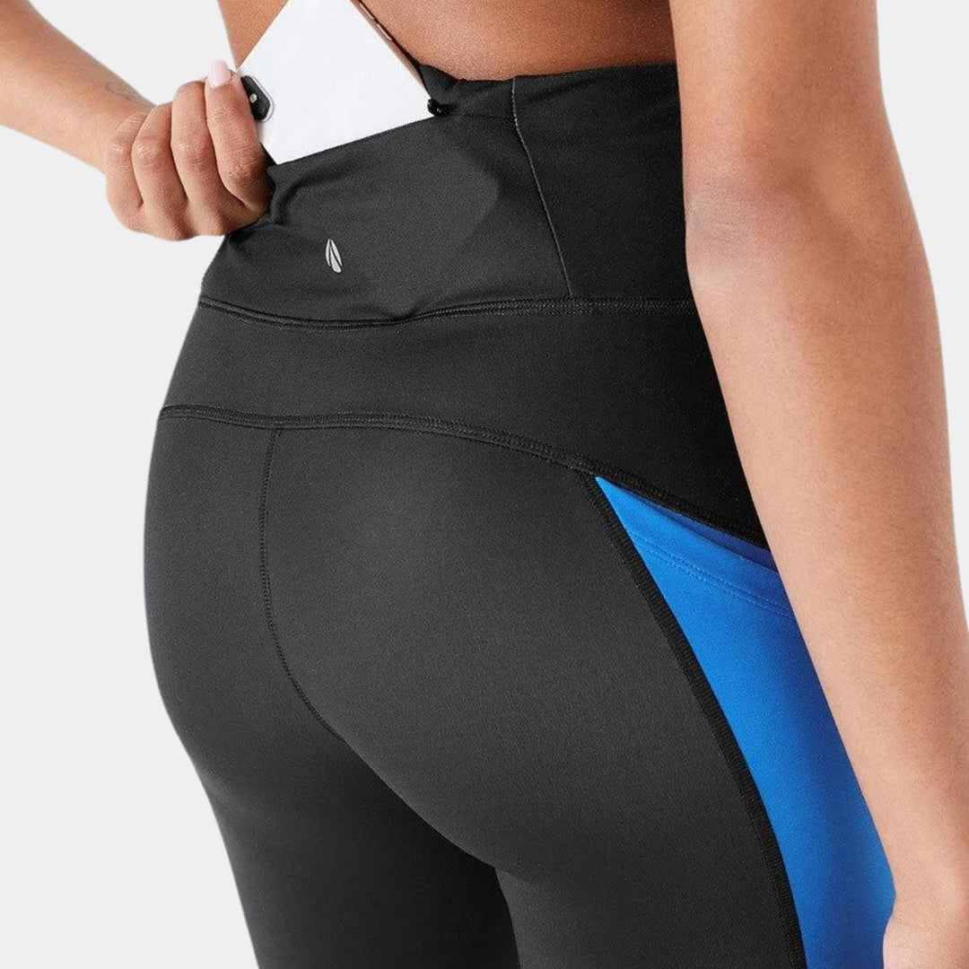 Ladies Blue Panel Gym Leggings from You Know Who's