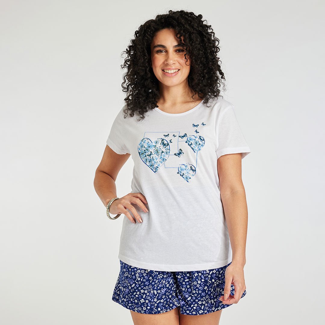 Ladies Butterfly T-Shirt Blue from You Know Who's