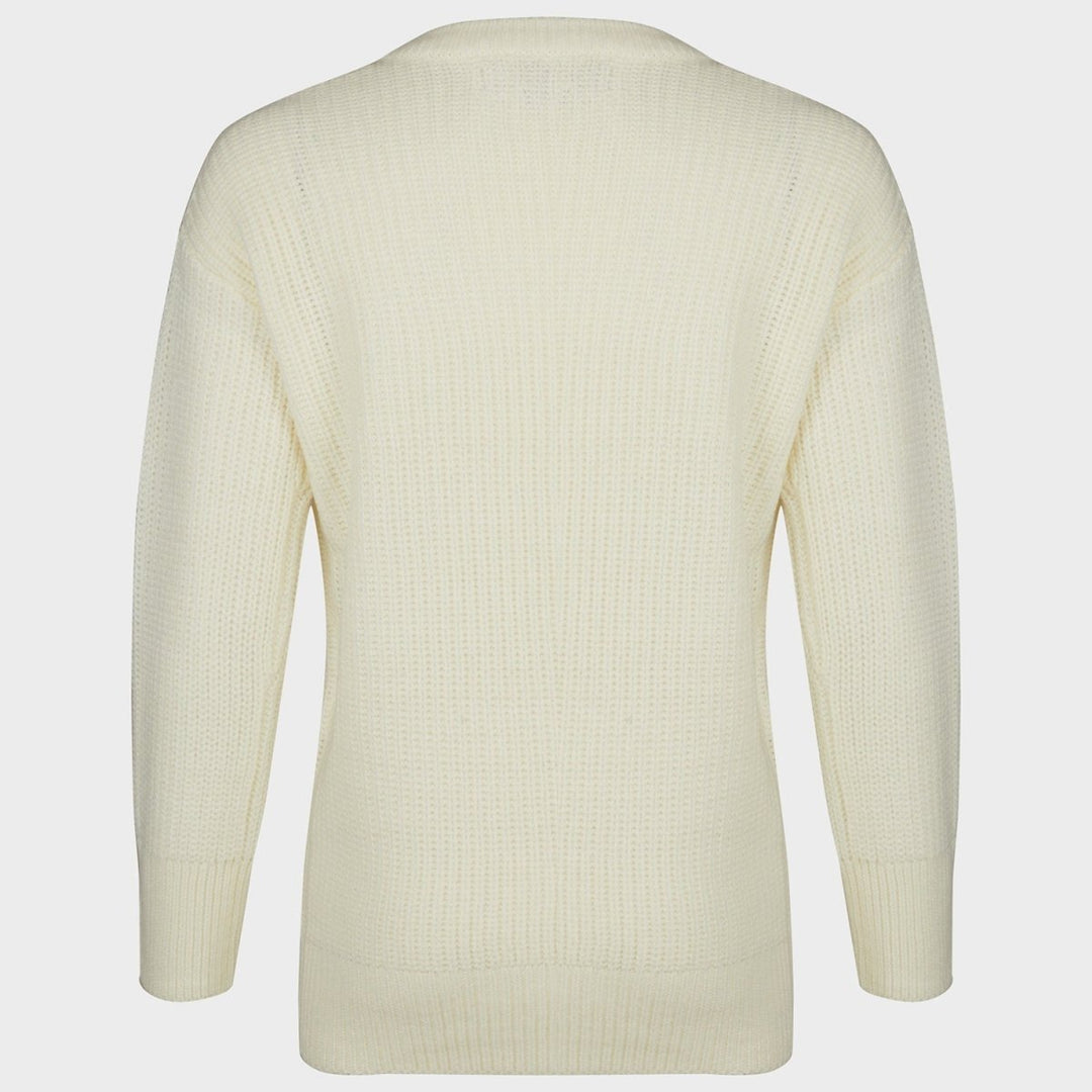 Ladies Cable Crew Knit Off White from You Know Who's
