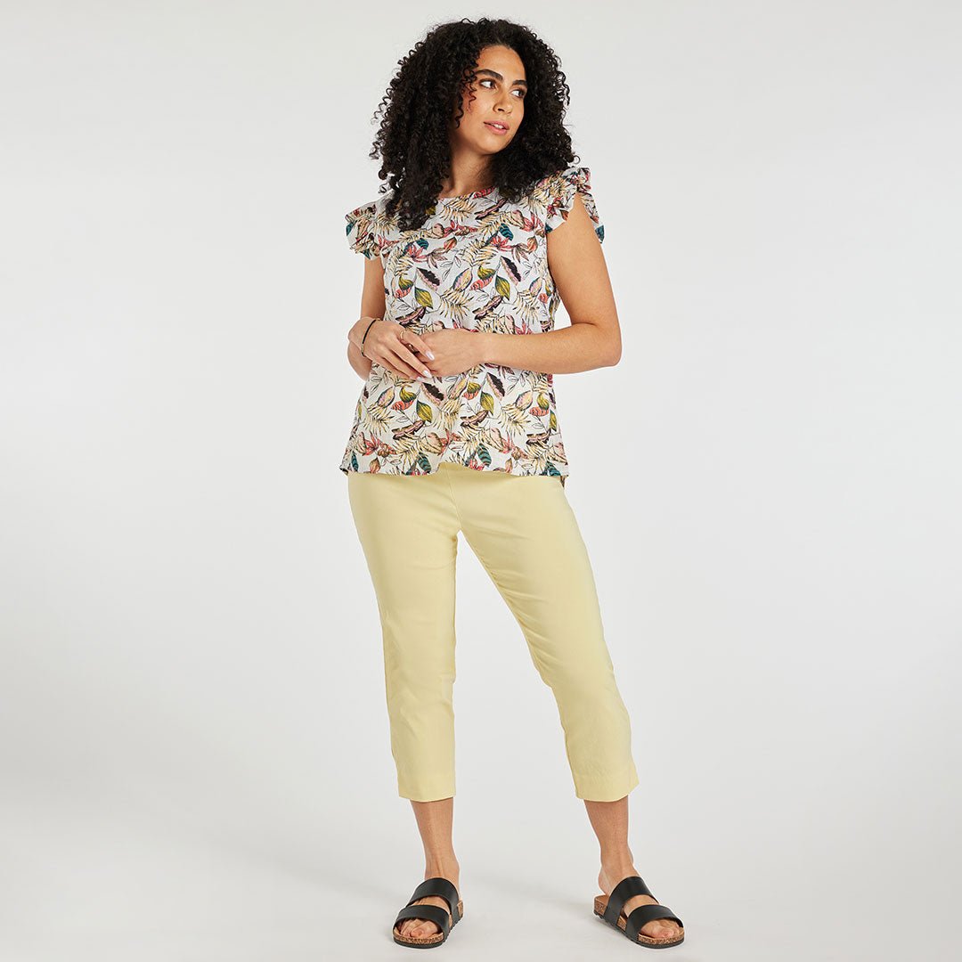 Ladies Capri Trousers Lemon from You Know Who's